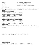 Bộ đề ôn thi kiểm tra học kì I Toán, Tiếng việt lớp 3 (Có đáp án) - Năm học 2015-2016